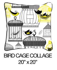 Bird Cage Collage Yellow/Black